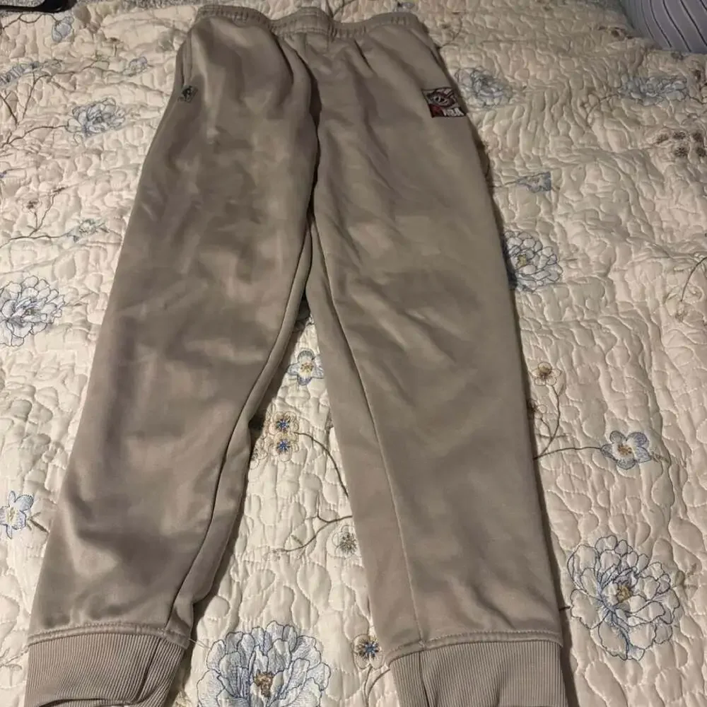 NBA Youth Jogger Sweatpants Light Brown Embroidered Logo Size 18-20
